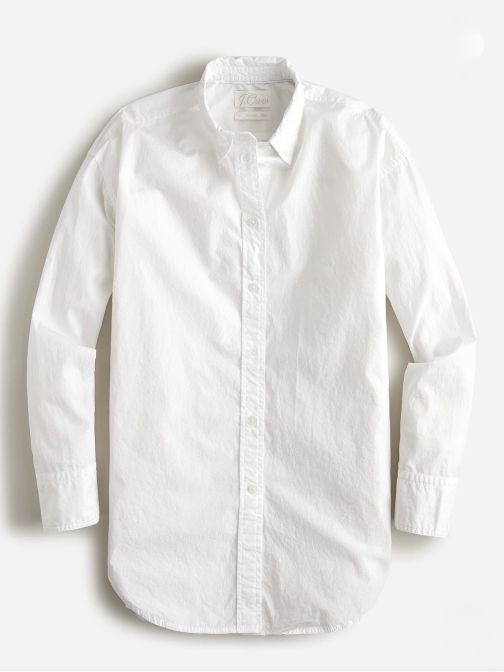NWT J.Crew Relaxed-Fit Washed Cotton Poplin Shirt in White 10P